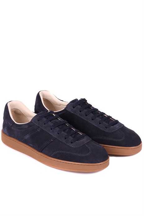 Shoetyle - Hakiki Süet Deri Lacivert Renk Erkek Sneaker - 666-SH-10-129
