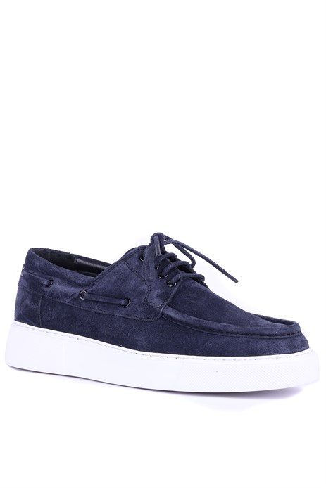 Shoetyle - Hakiki Süet Deri Lacivert Renk Günlük Erkek Ayakkabı - 115-K512-1065 