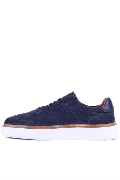 Shoetyle - Hakiki Süet Deri Lacivert Renk Bağcıklı Günlük Erkek Ayakkabı - 250-3001