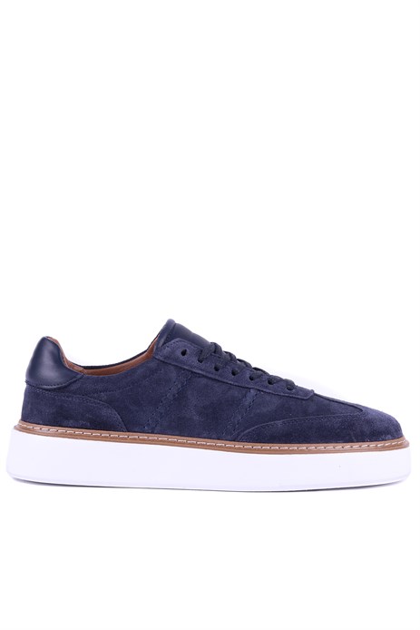 Shoetyle - Hakiki Süet Deri Lacivert Renk Bağcıklı Günlük Erkek Ayakkabı - 250-3001