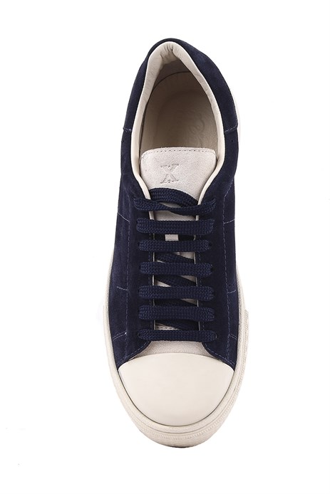 Shoetyle - Hakiki Süet Deri Lacivert Renk Erkek Sneaker - 666-03-80
