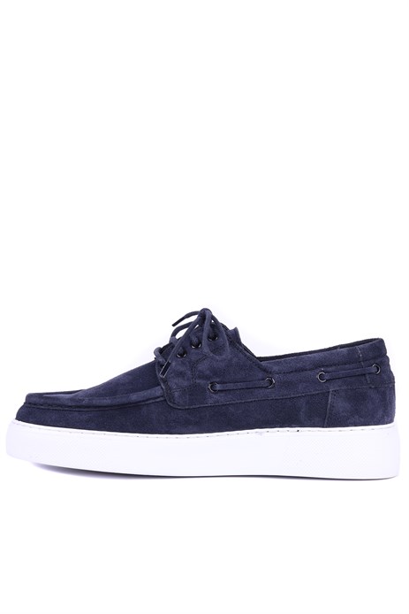 Shoetyle - Hakiki Süet Deri Lacivert Renk Günlük Erkek Ayakkabı - 115-K512-1065 