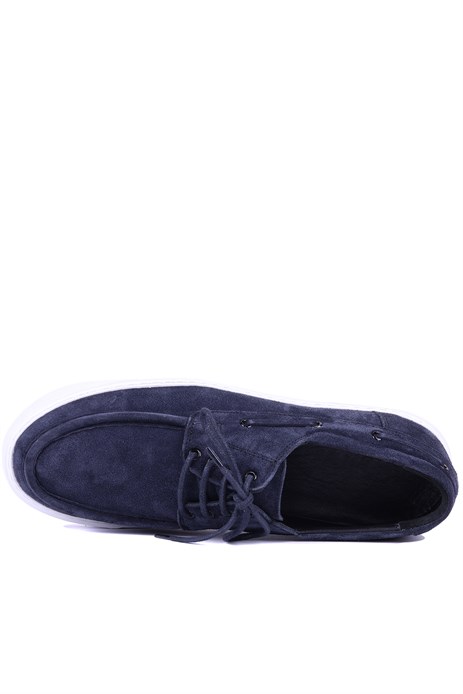 Shoetyle - Hakiki Süet Deri Lacivert Renk Günlük Erkek Ayakkabı - 115-K512-1065 