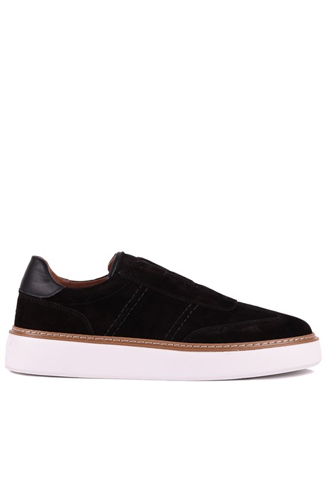 Shoetyle - Hakiki Süet Deri Siyah Renk Erkek Günlük Ayakkabı - 250-3002
