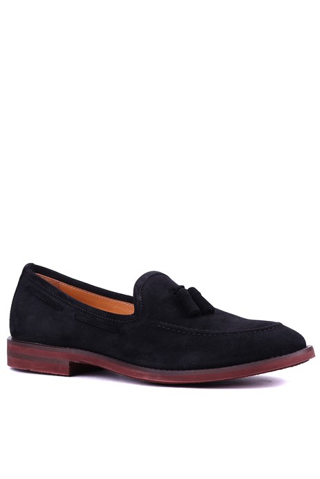 Shoetyle - Hakiki Süet Deri Siyah Renk Erkek Loafer - 900-4792