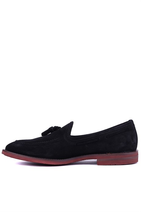 Shoetyle - Hakiki Süet Deri Siyah Renk Erkek Loafer - 900-4792
