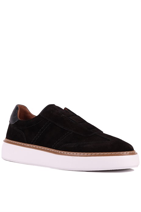 Shoetyle - Hakiki Süet Deri Siyah Renk Erkek Günlük Ayakkabı - 250-3002
