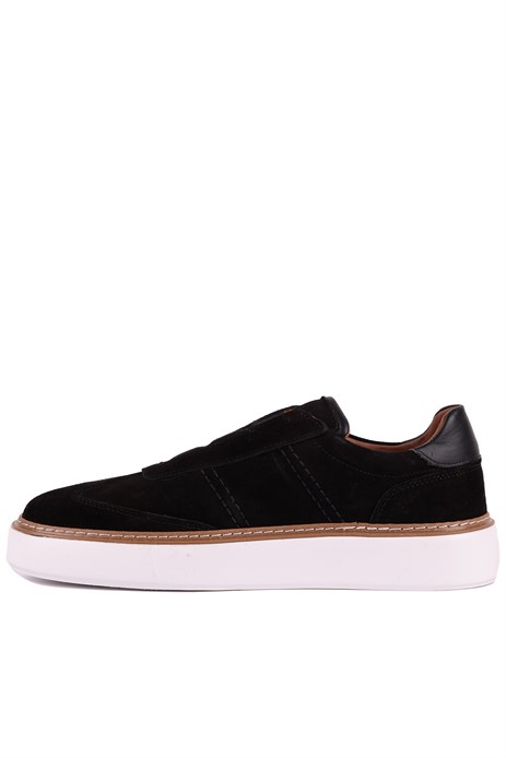 Shoetyle - Hakiki Süet Deri Siyah Renk Erkek Günlük Ayakkabı - 250-3002