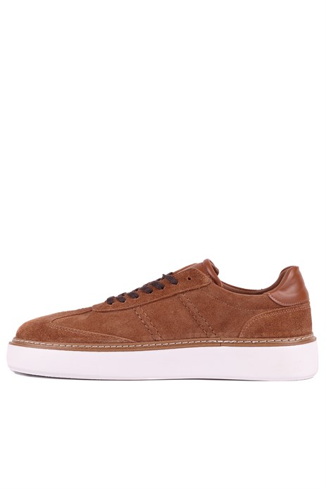Shoetyle - Hakiki Süet Deri Taba Rengi Bağcıklı Günlük Erkek Ayakkabı - 250-3001