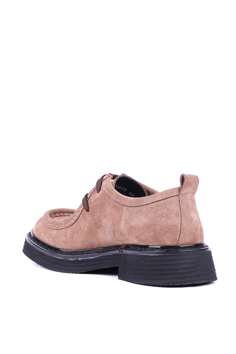 Shoetyle - Hakiki Süet Deri Vizon Rengi Erkek Günlük Ayakkabı - 666-5205