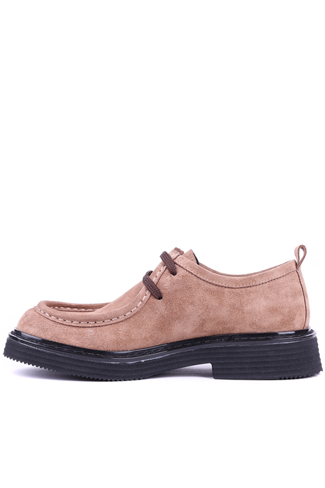 Shoetyle - Hakiki Süet Deri Vizon Rengi Erkek Günlük Ayakkabı - 666-5205