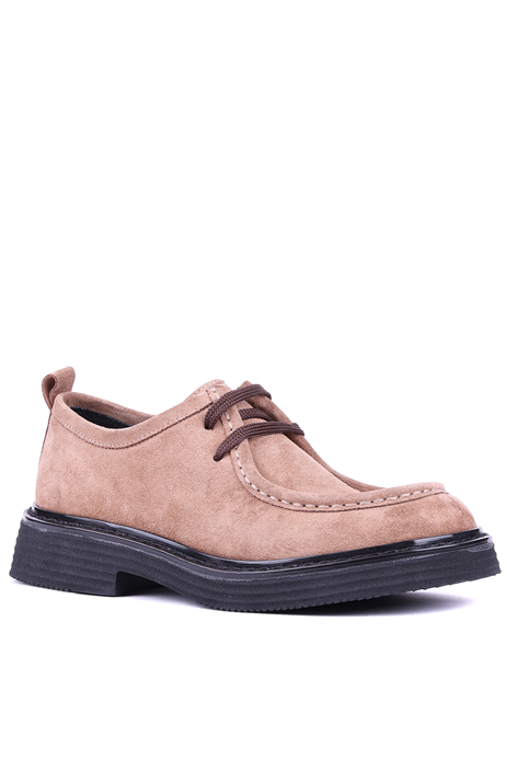 Shoetyle - Hakiki Süet Deri Vizon Rengi Erkek Günlük Ayakkabı - 666-5205