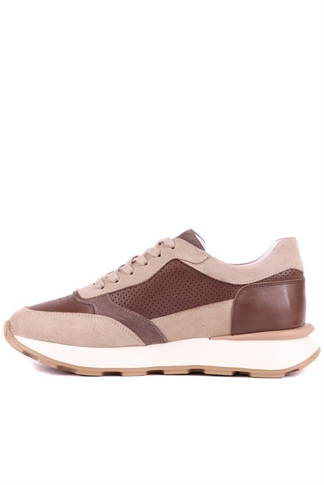 Shoetyle - Hakki Deri Bej Rengi Günlük Erkek Sneaker - 250-3000