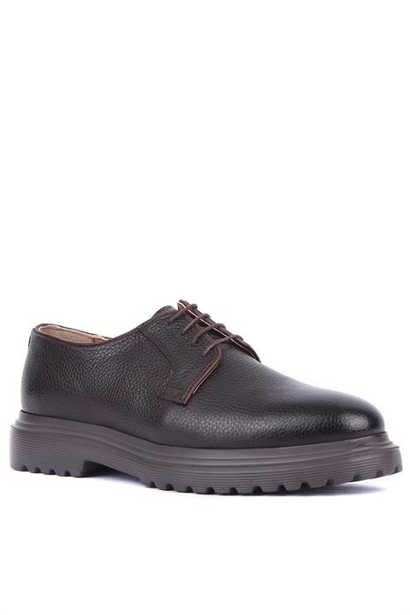 Shoetyle - Kahverengi Deri Bağcıklı Erkek Klasik Ayakkabı 250-2013