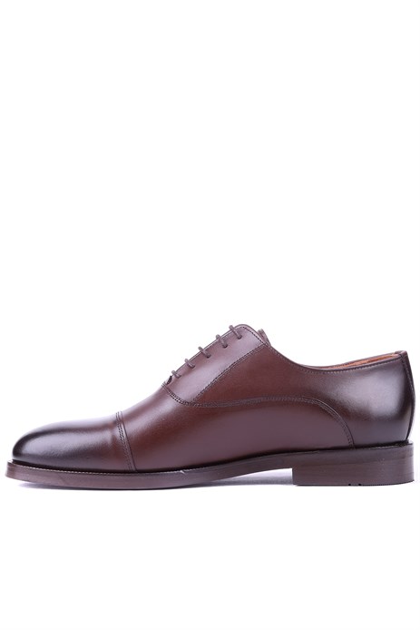 Shoetyle - Kahverengi Deri Bağcıklı Erkek Klasik Ayakkabı 250-2030