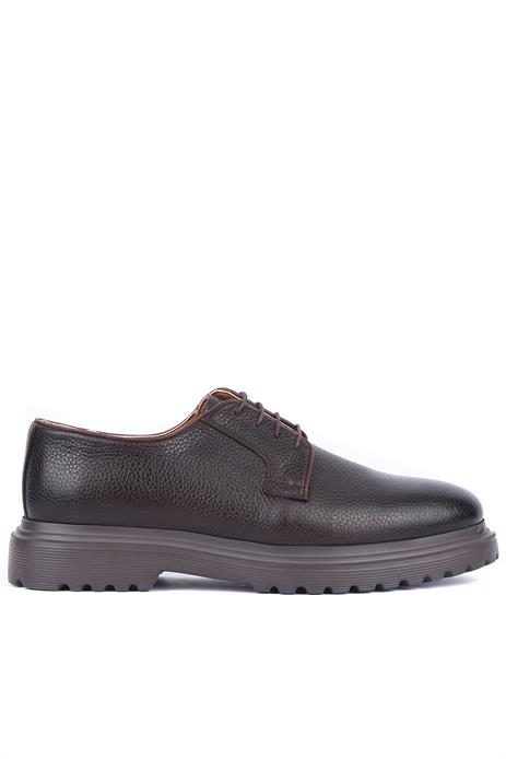 Shoetyle - Kahverengi Deri Bağcıklı Erkek Klasik Ayakkabı 250-2013