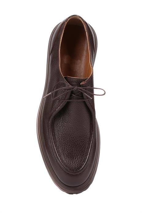 Shoetyle - Kahverengi Deri Bağcıklı Erkek Günlük Ayakkabı 250-1617
