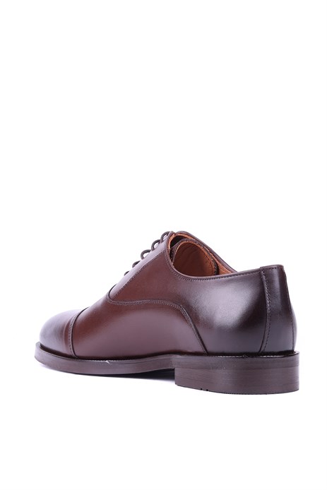 Shoetyle - Kahverengi Deri Bağcıklı Erkek Klasik Ayakkabı 250-2030