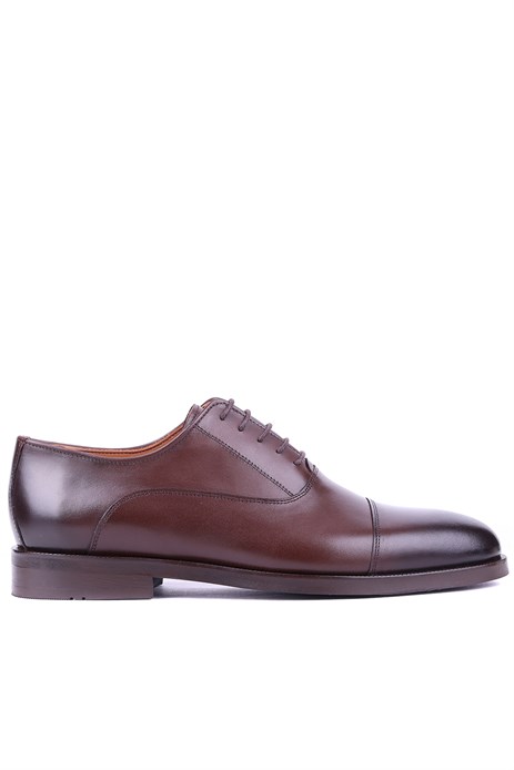 Shoetyle - Kahverengi Deri Bağcıklı Erkek Klasik Ayakkabı 250-2030