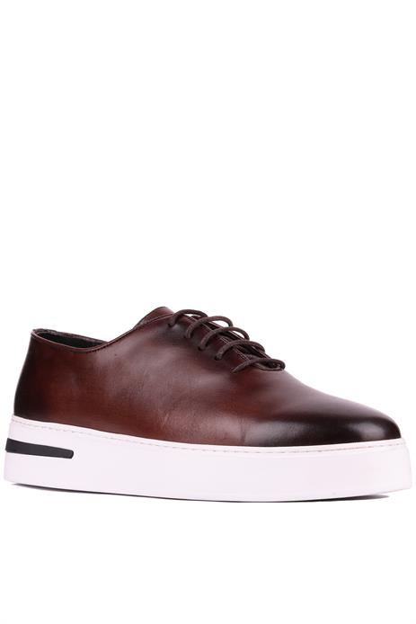 Shoetyle - Kahverengi Deri Bağcıklı Erkek Günlük Ayakkabı 610-1005