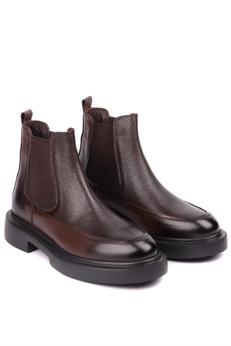 Shoetyle - Kahverengi Deri Erkek Chelsea Bot 250-1016-01