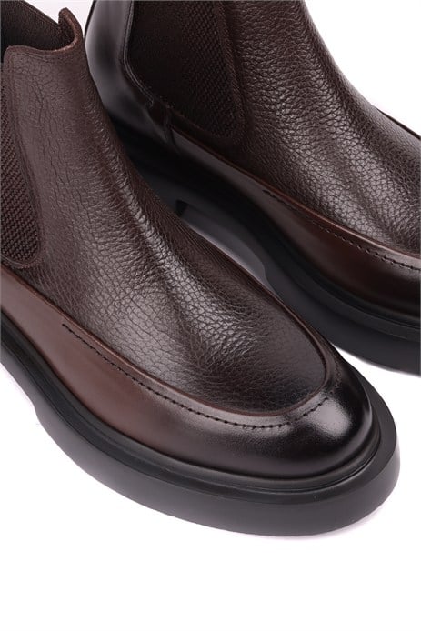Shoetyle - Kahverengi Deri Erkek Chelsea Bot 250-1016-01