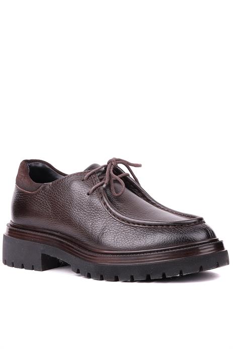 Shoetyle - Kahverengi Hakiki Deri Bağcıklı Günlük Erkek Ayakkabı 115-K600