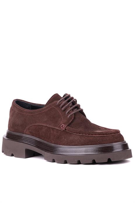 Shoetyle - Kahverengi Hakiki Süet Bağcıklı Günlük Erkek Ayakkabı 115-K432