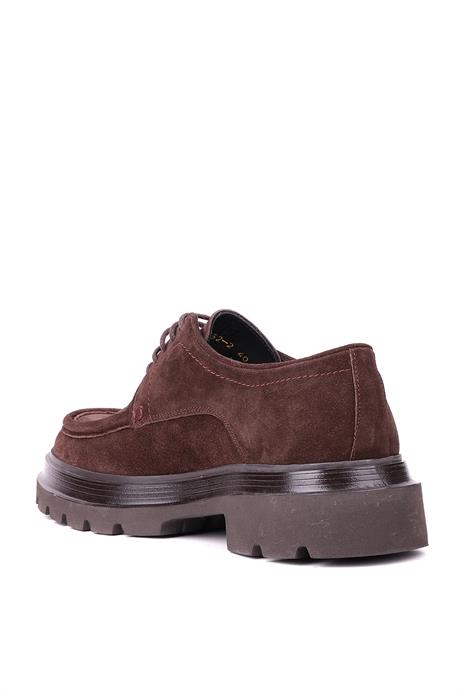 Shoetyle - Kahverengi Hakiki Süet Bağcıklı Günlük Erkek Ayakkabı 115-K432