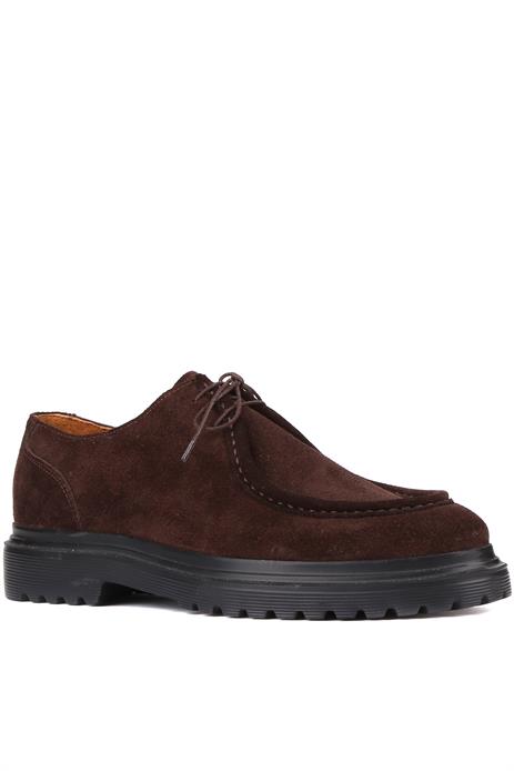 Shoetyle - Kahverengi Süet Deri Bağcıklı Erkek Günlük Ayakkabı 250-1617