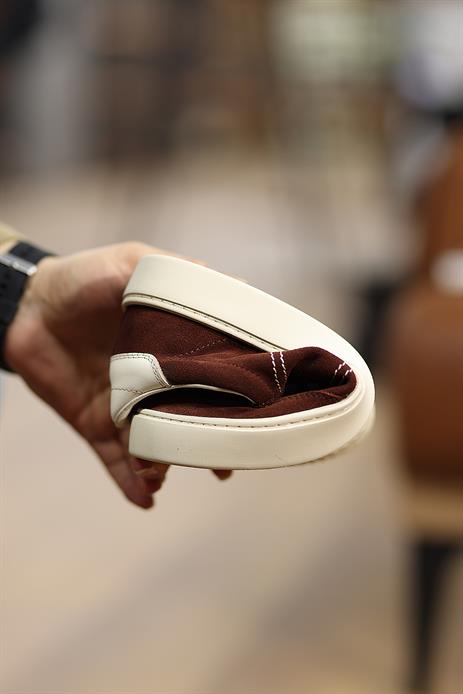 Shoetyle - Koyu Kahverengi Hakiki Süet Bağcıklı Erkek Sneaker 666-3071