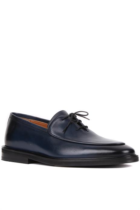 Shoetyle - Lacivert Deri Bağcıklı Erkek Klasik Ayakkabı 250-7511
