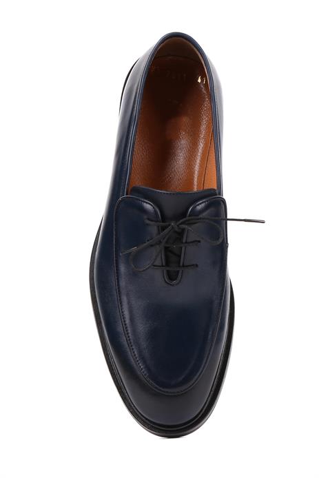Shoetyle - Lacivert Deri Bağcıklı Erkek Klasik Ayakkabı 250-7511