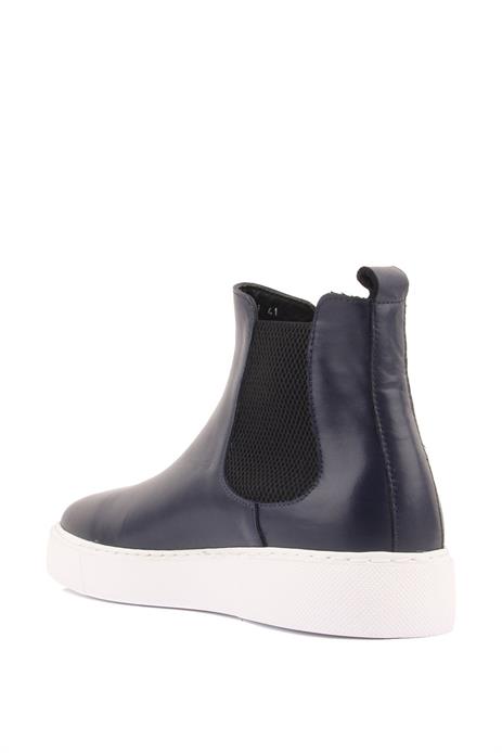 Shoetyle - Lacivert Hakiki Deri Erkek Chelsea Bot 250-041 