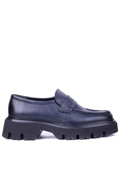 Shoetyle - Lacivert Hakiki Deri Erkek Loafer 115-K622
