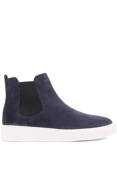 Shoetyle - Lacivert Hakiki Deri Süet Erkek Chelsea Bot   250-041 