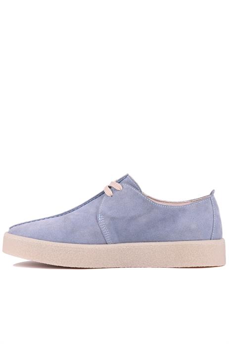 Shoetyle - Mavi Hakiki Süet Bağcıklı Erkek Günlük Ayakkabı 666-21