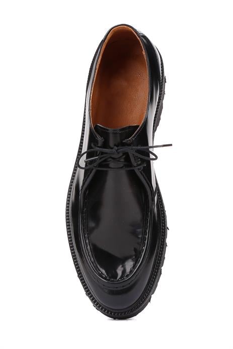 Shoetyle - Siyah Açma Deri Bağcıklı Erkek Günlük Ayakkabı 250-1617