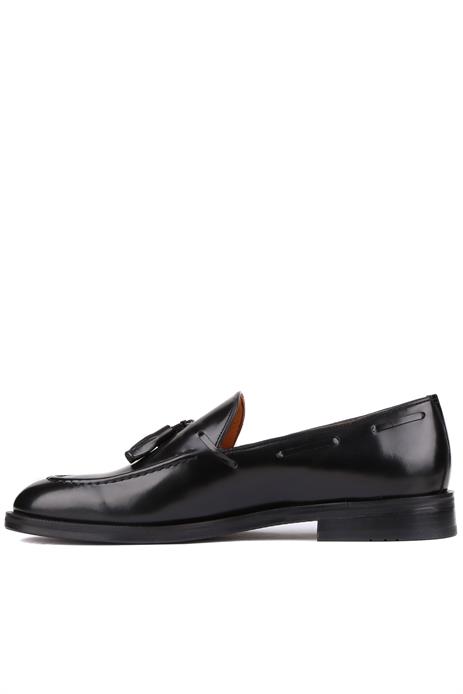 Shoetyle - Siyah Açma Deri Püsküllü Erkek Klasik Ayakkabı 250-7951