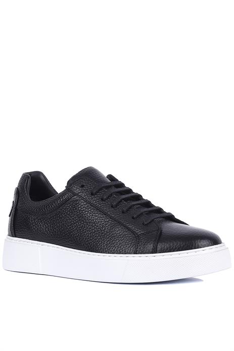 Shoetyle - Siyah Deri Bağcıklı Erkek Sneaker 250-1400