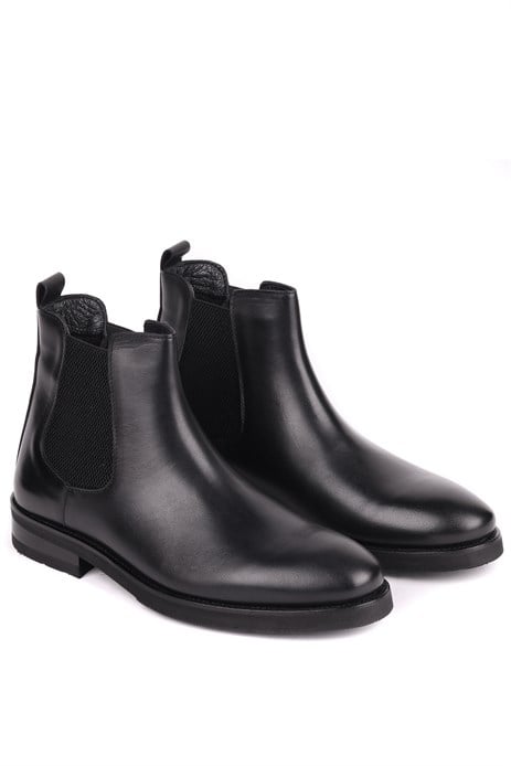 Shoetyle - Siyah Deri Erkek Chelsea Bot 250-201