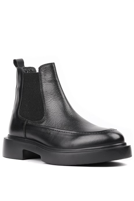Shoetyle - Siyah Deri Erkek Chelsea Bot 250-1016-01