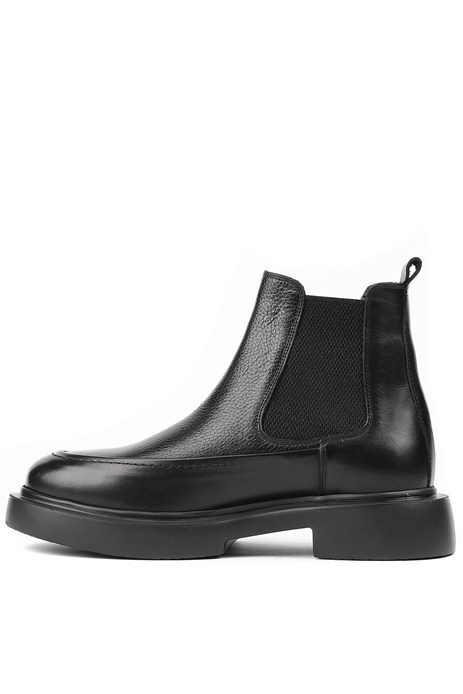 Shoetyle - Siyah Deri Erkek Chelsea Bot 250-1016-01