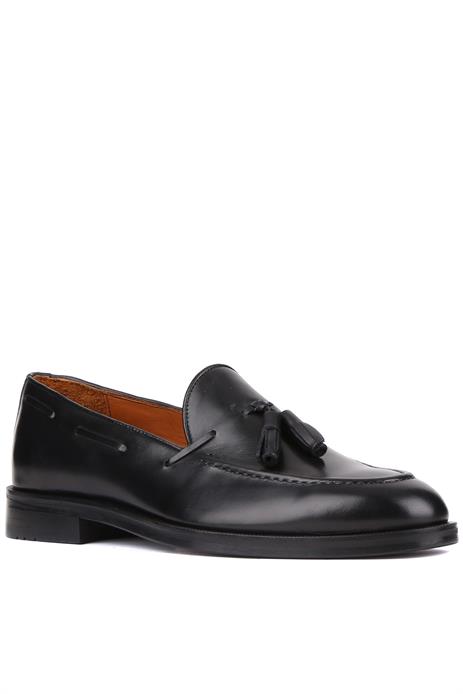 Shoetyle - Siyah Deri Püsküllü Erkek Klasik Ayakkabı 250-7951