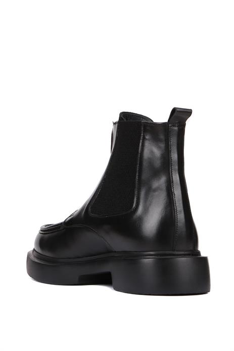 Shoetyle - Siyah Deri, Süet Fermuarlı Erkek Bot 250-085