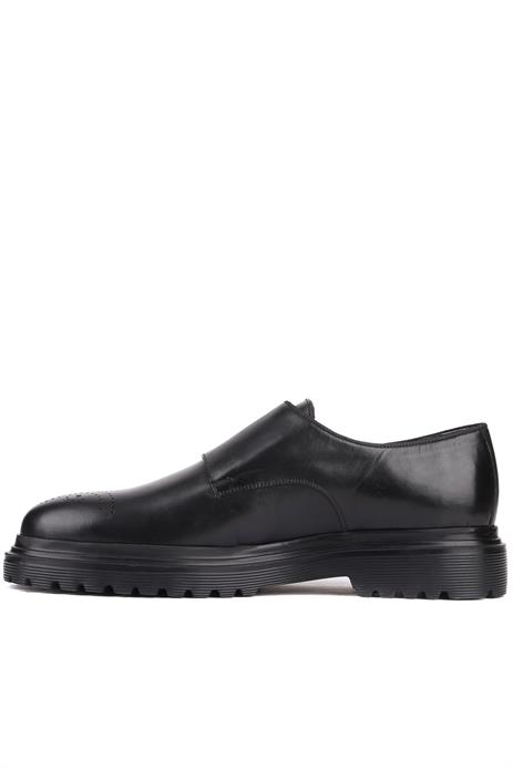 Shoetyle - Siyah Deri Tokalı Erkek Klasik Ayakkabı 250-2378