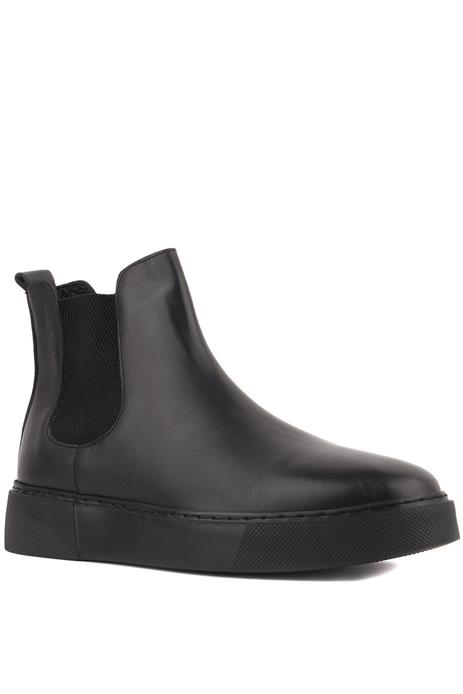 Shoetyle - Siyah Hakiki Deri Erkek Chelsea Bot - Siyah Taban -  250-041 