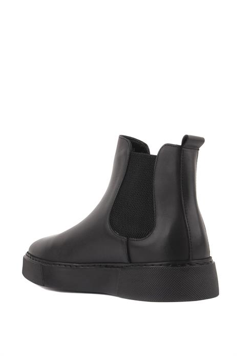 Shoetyle - Siyah Hakiki Deri Erkek Chelsea Bot - Siyah Taban -  250-041 