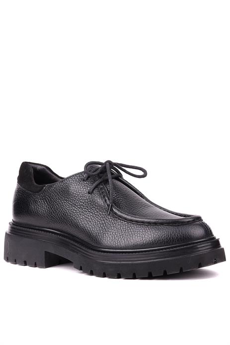 Shoetyle - Siyah Renk Hakiki Deri Bağcıklı Erkek Günlük Ayakkabı 115-K600