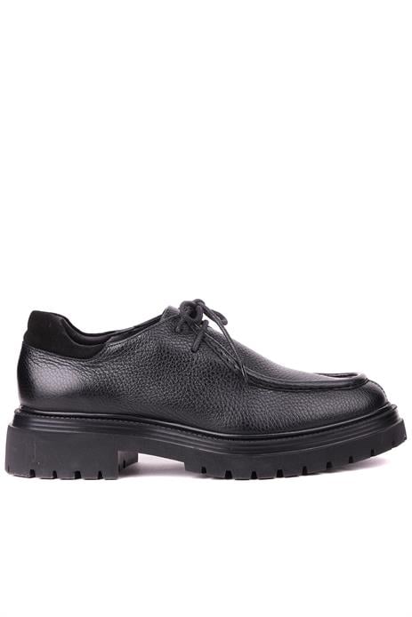 Shoetyle - Siyah Renk Hakiki Deri Bağcıklı Erkek Günlük Ayakkabı 115-K600